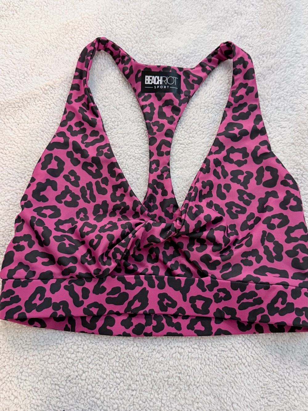 Beach Riot Twist-Front Racerback Sports Bra